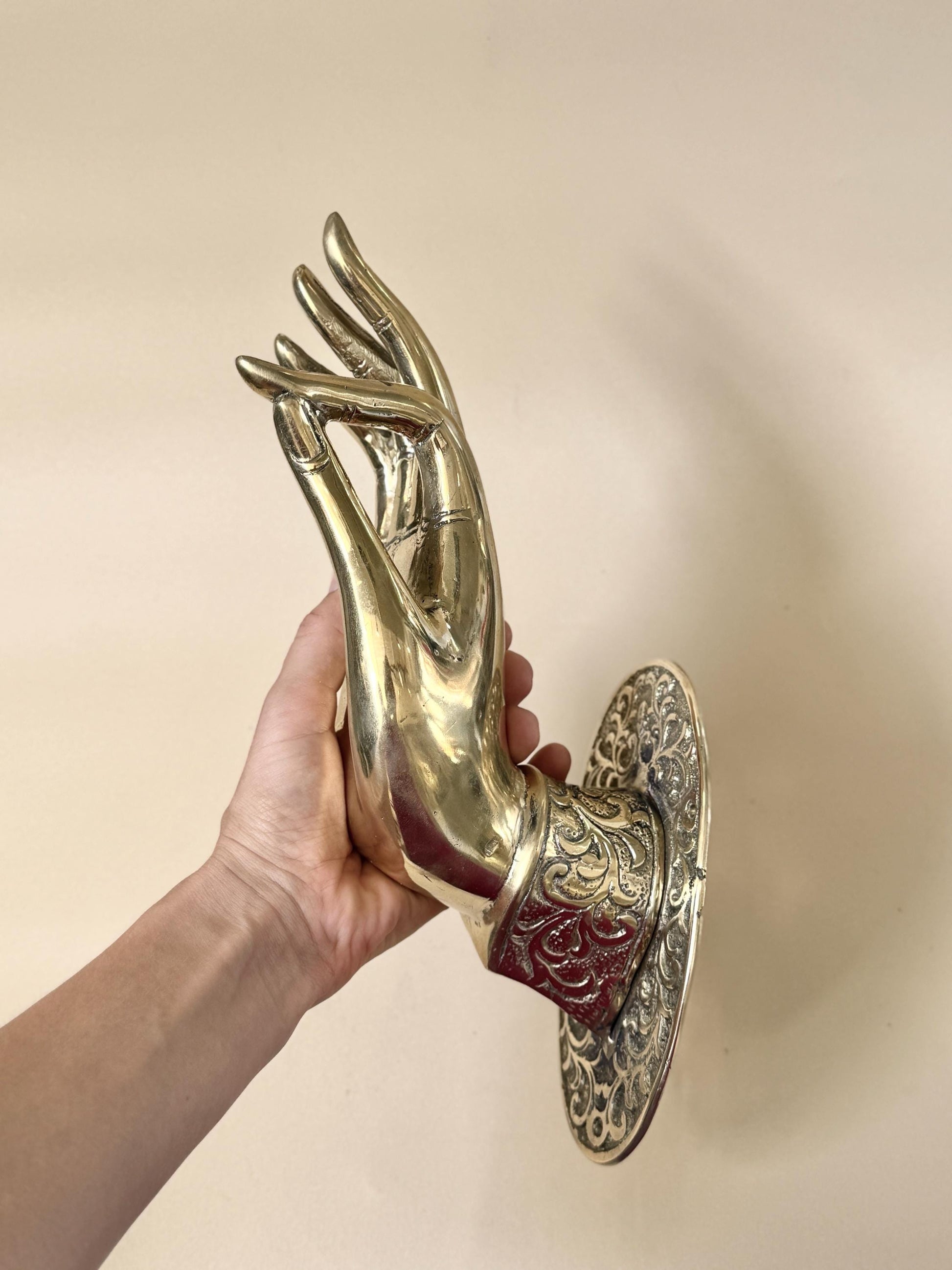 Brass Mudra Hand Door Handle