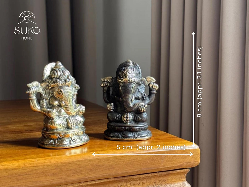 Brass Ganesha Statue Set