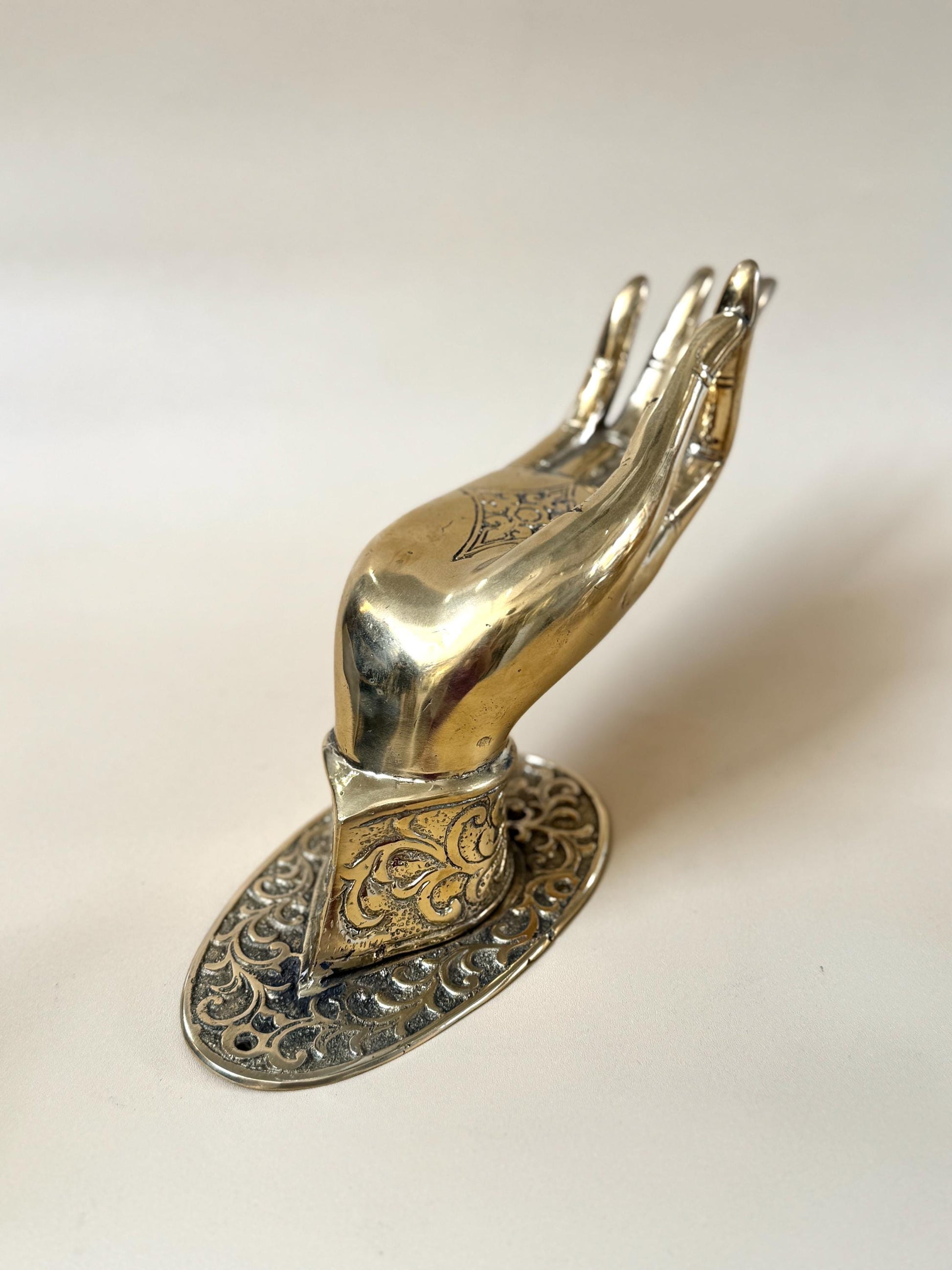 Brass Mudra Hand Door Handle