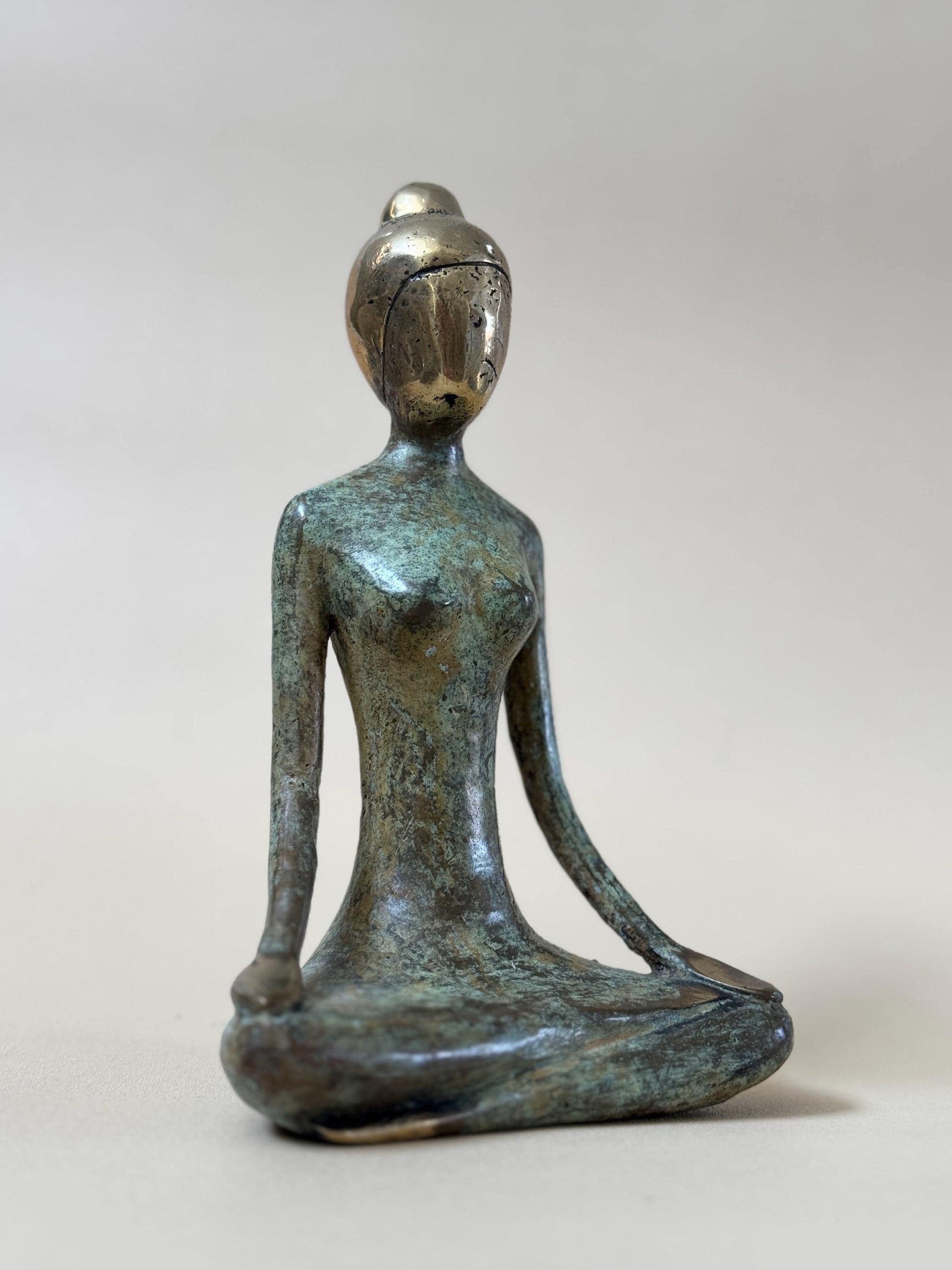Brass Yoga Woman Figurines