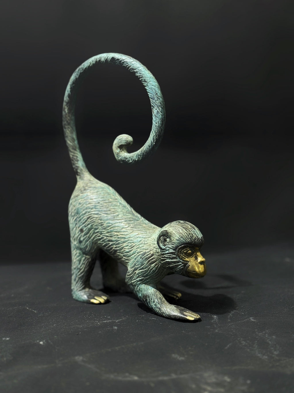 Handcrafted Brass Monkey Figurine