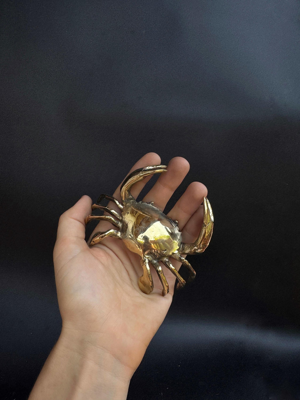 Brass Crab Figurine | Handcrafted Nautical Coastal Decor