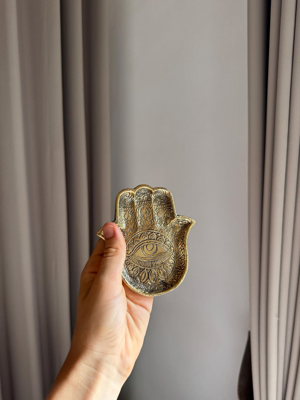 Brass Hamsa Hand Incense Holder