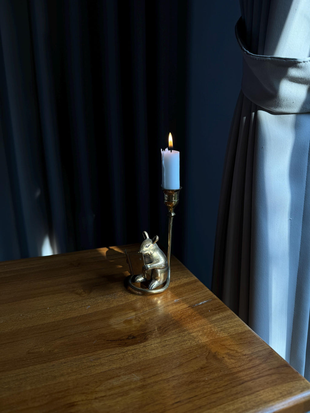 Brass Mouse Candleholder