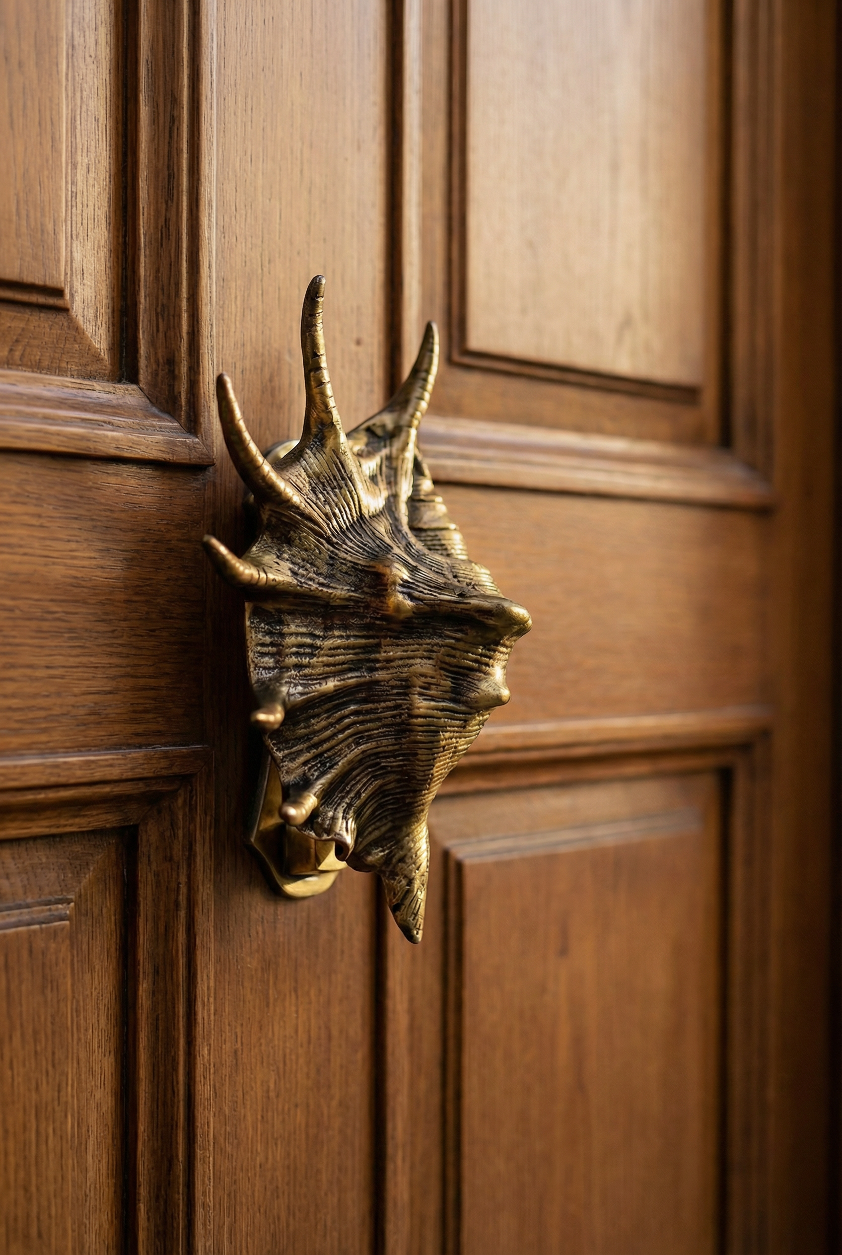 Vintage Brass Conch Shell Door Knocker