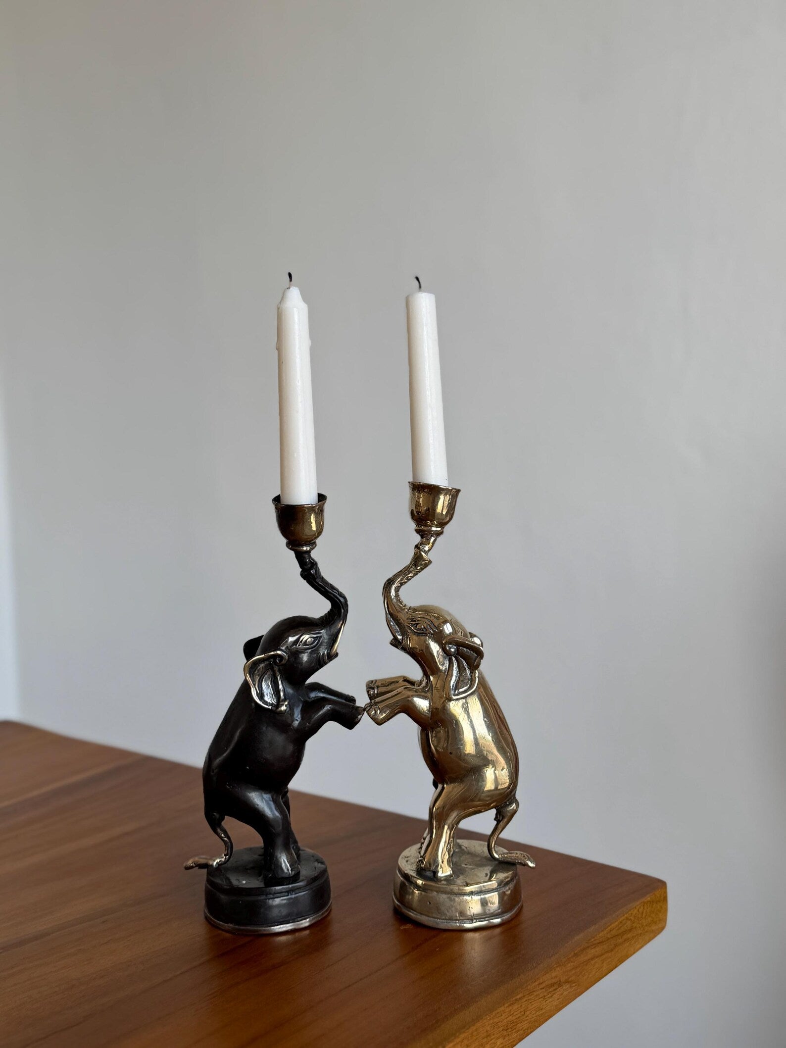 Brass Elephant Candleholder
