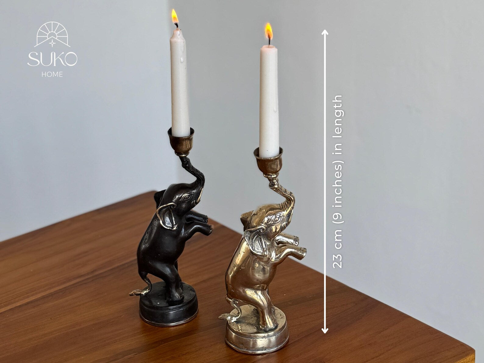 Brass Elephant Candleholder