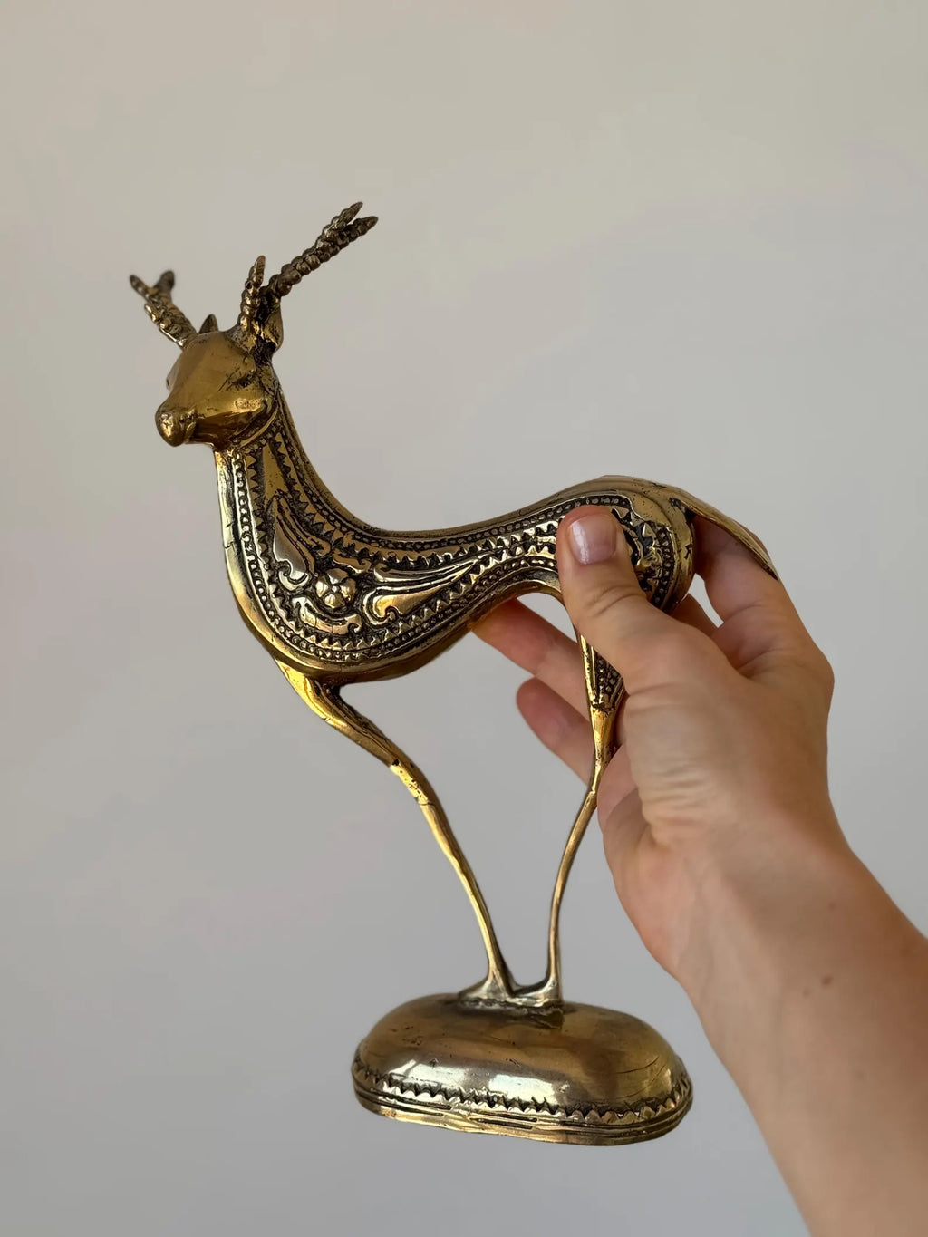 Set of 2 Brass Deer Figurines