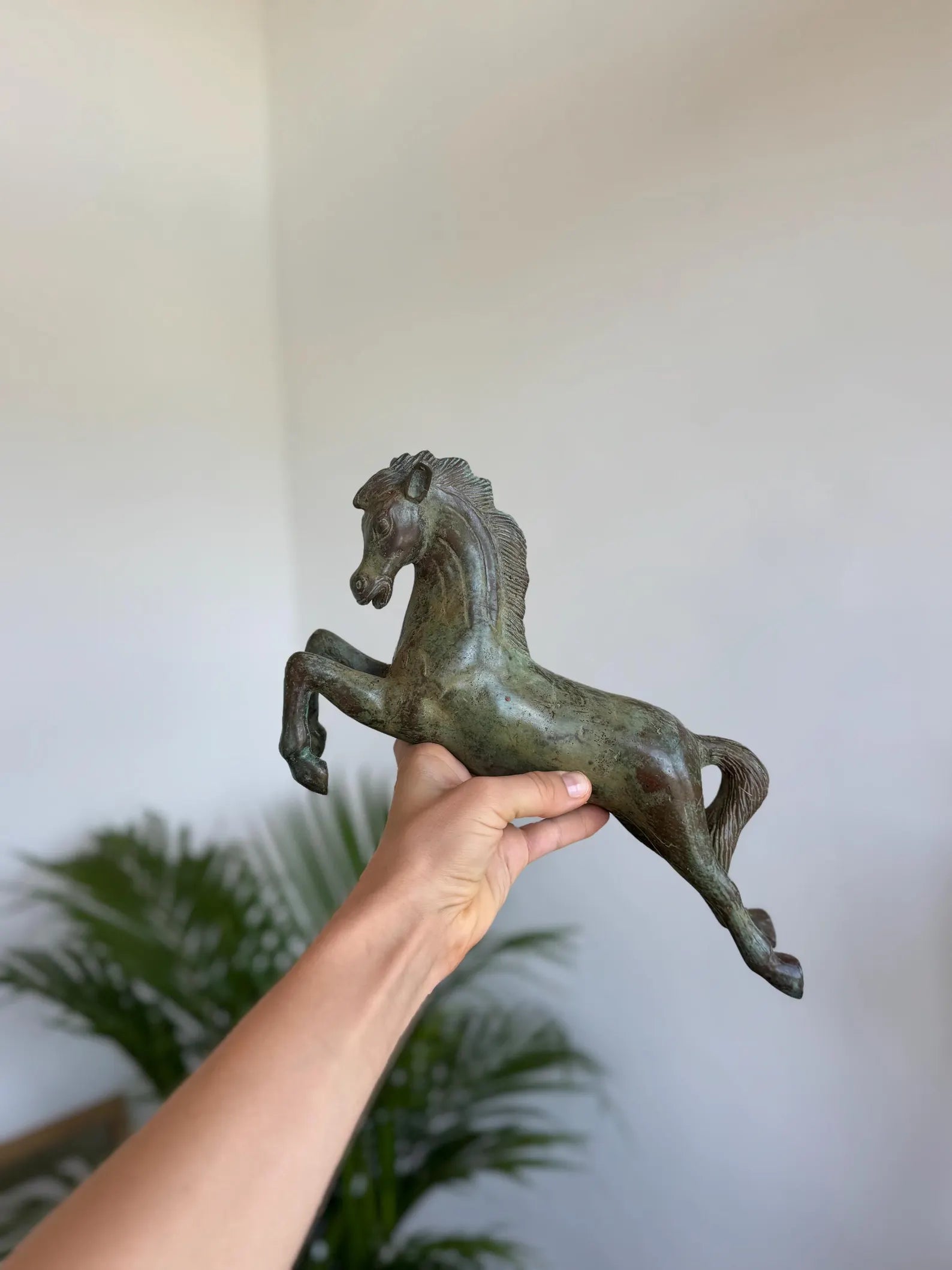 Vintage Jumping Horse Stallion Statue
