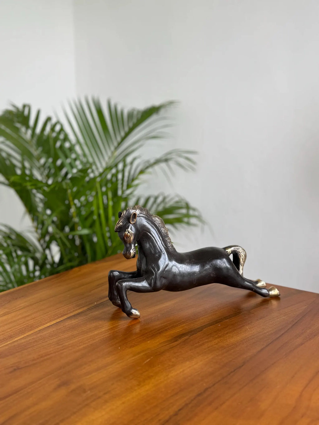 Vintage Jumping Horse Stallion Statue