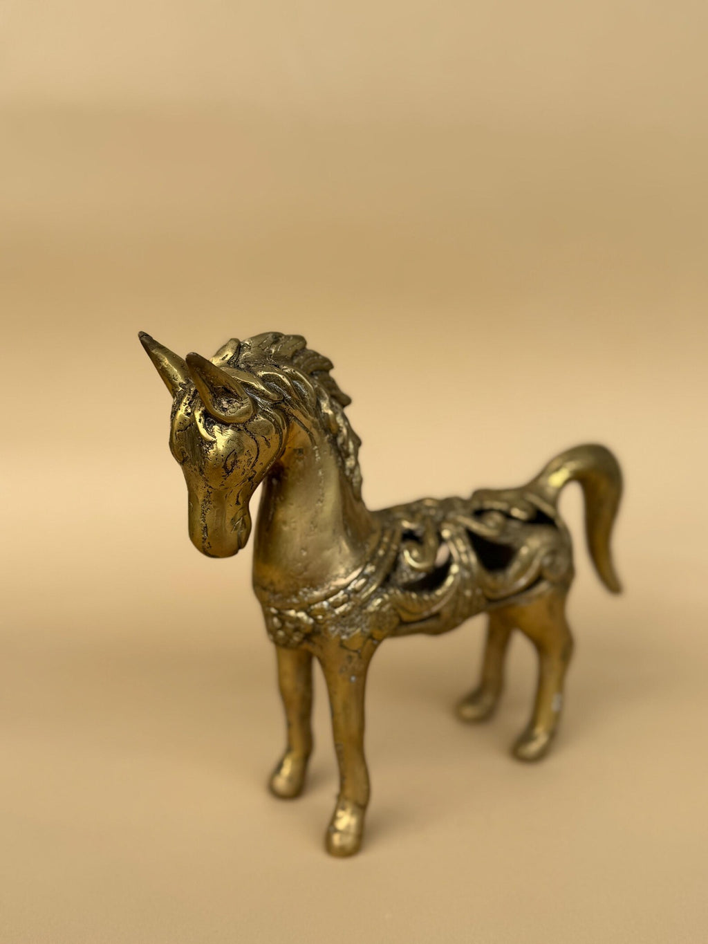 Small Vintage Brass Horse