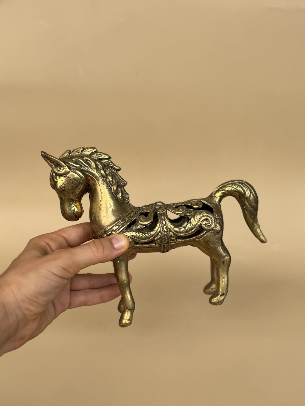 Small Vintage Brass Horse