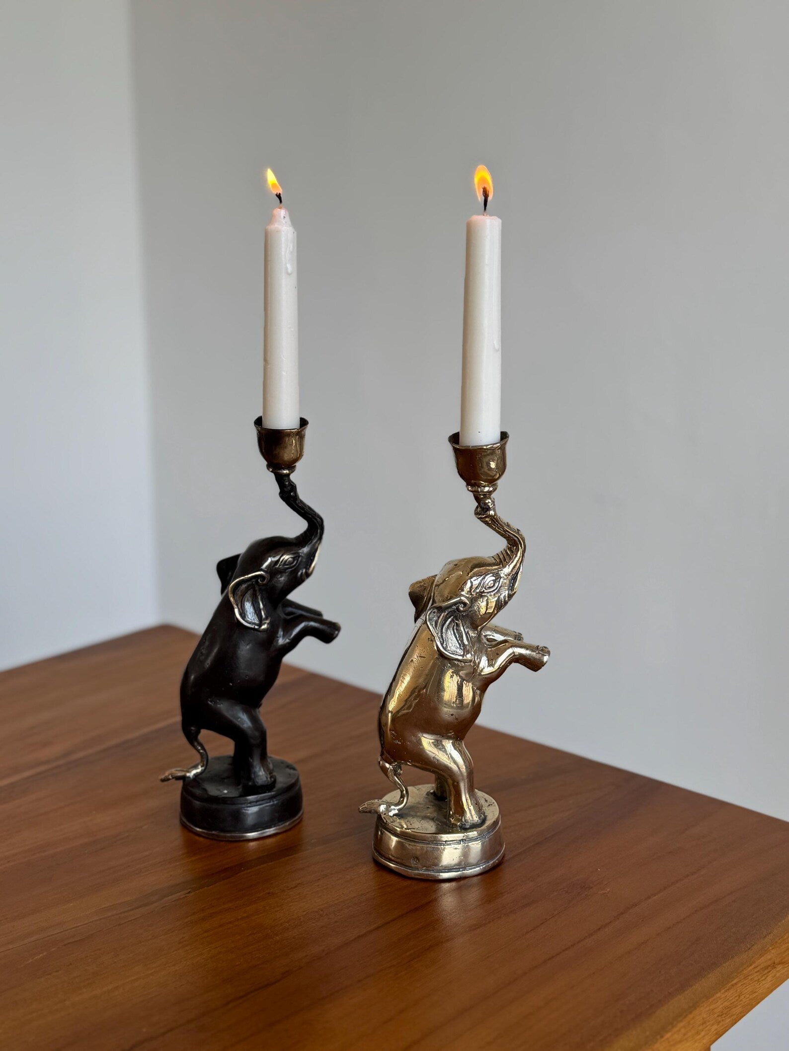 Brass Elephant Candleholder