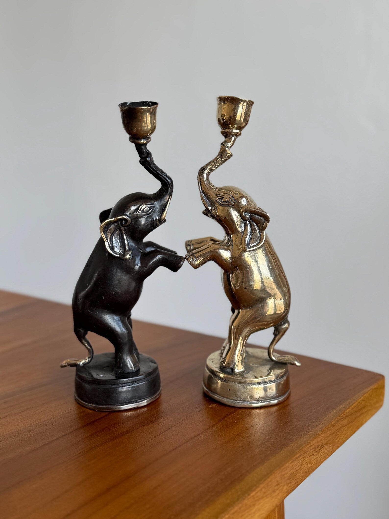 Brass Elephant Candleholder