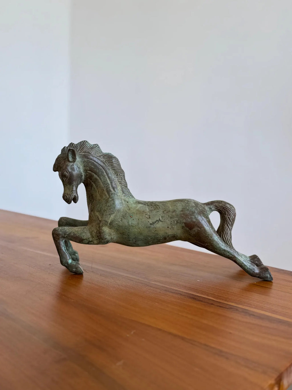 Vintage Jumping Horse Stallion Statue