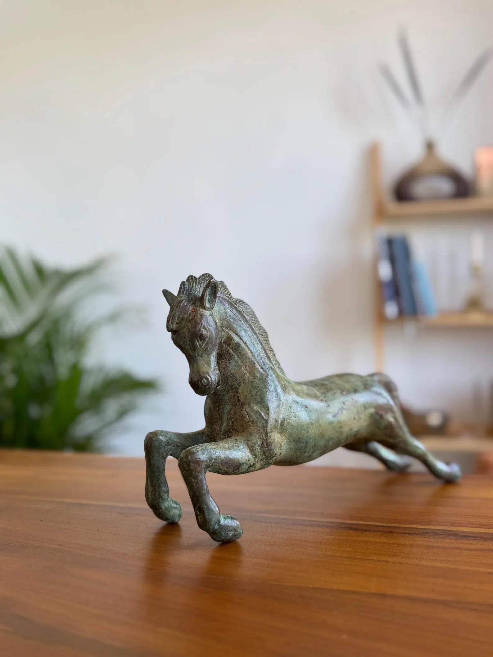 Vintage Jumping Horse Stallion Statue