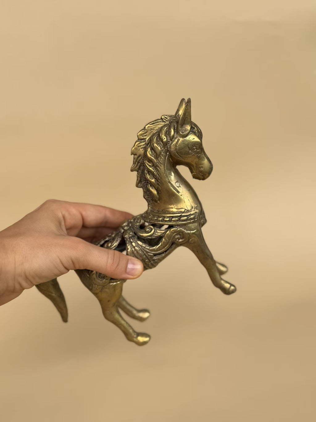 Small Vintage Brass Horse