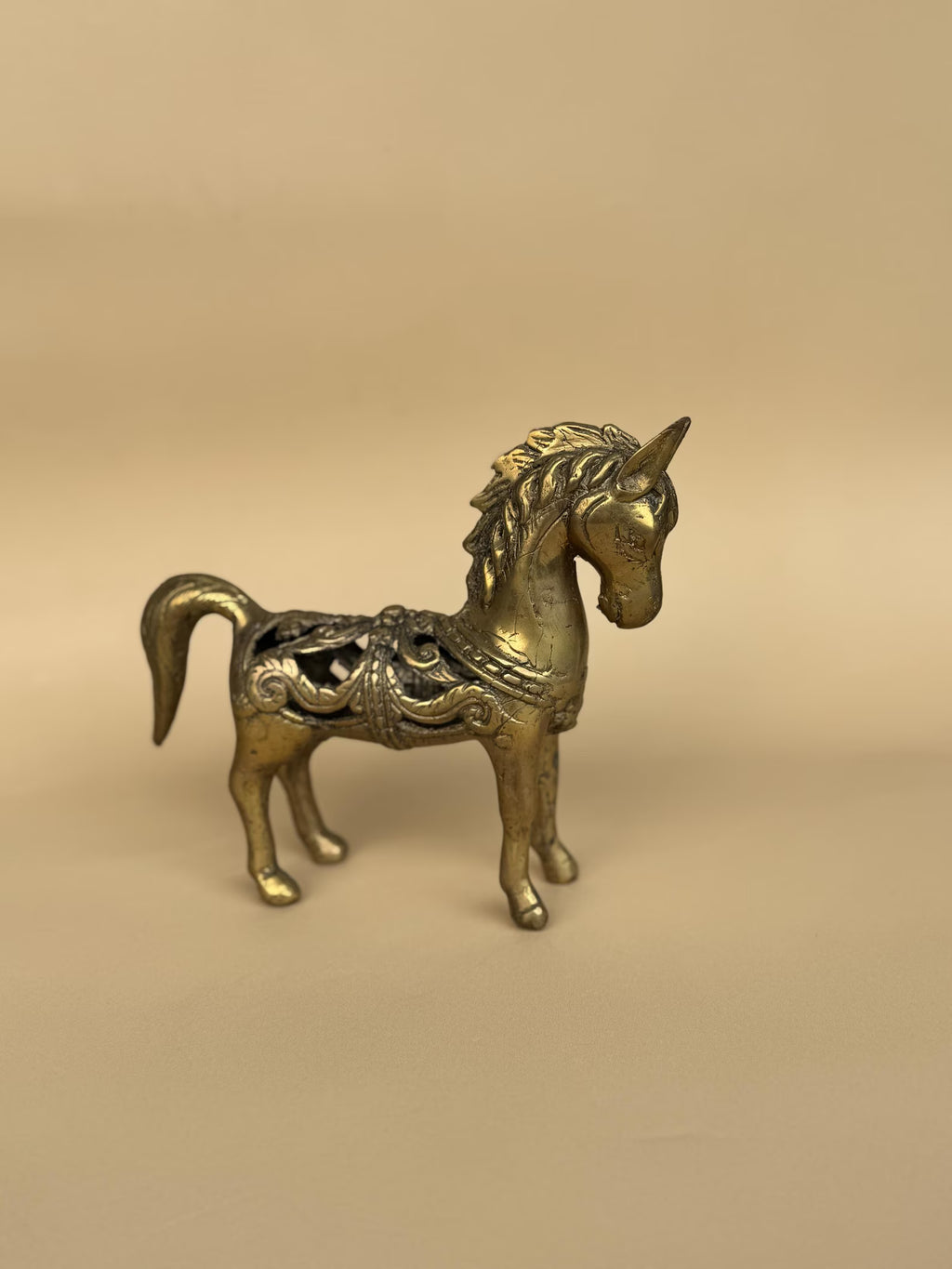 Small Vintage Brass Horse