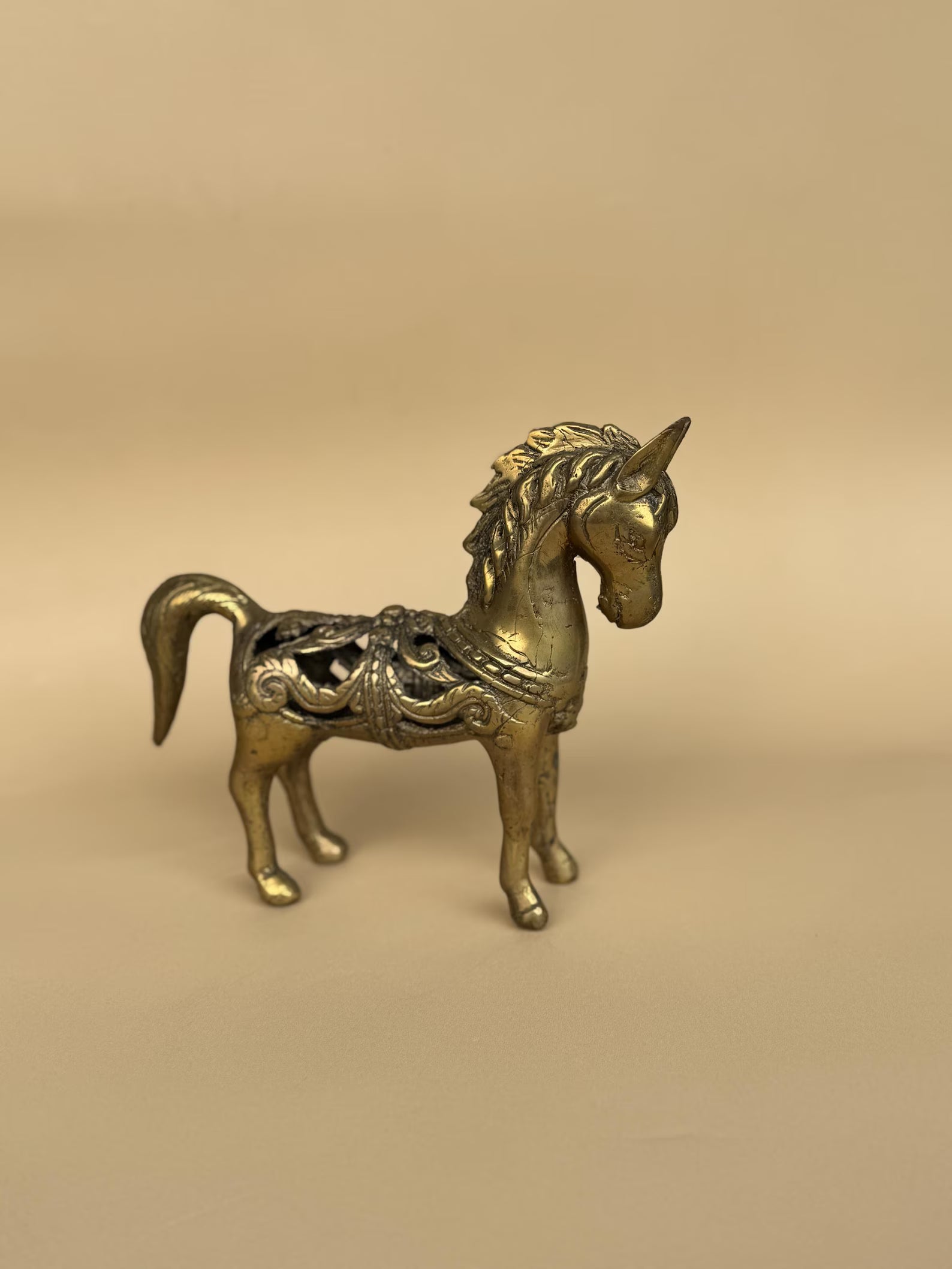 Small Vintage Brass Horse