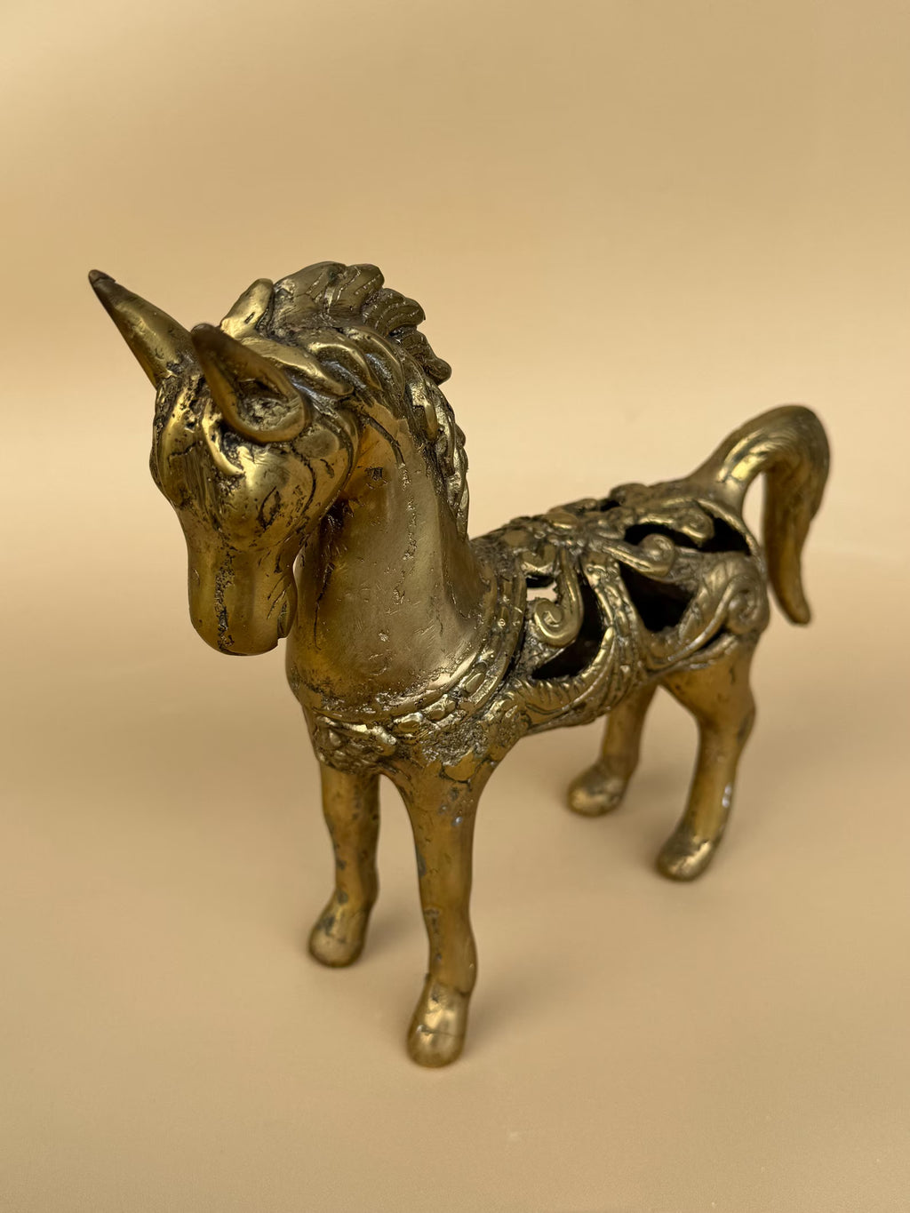 Small Vintage Brass Horse