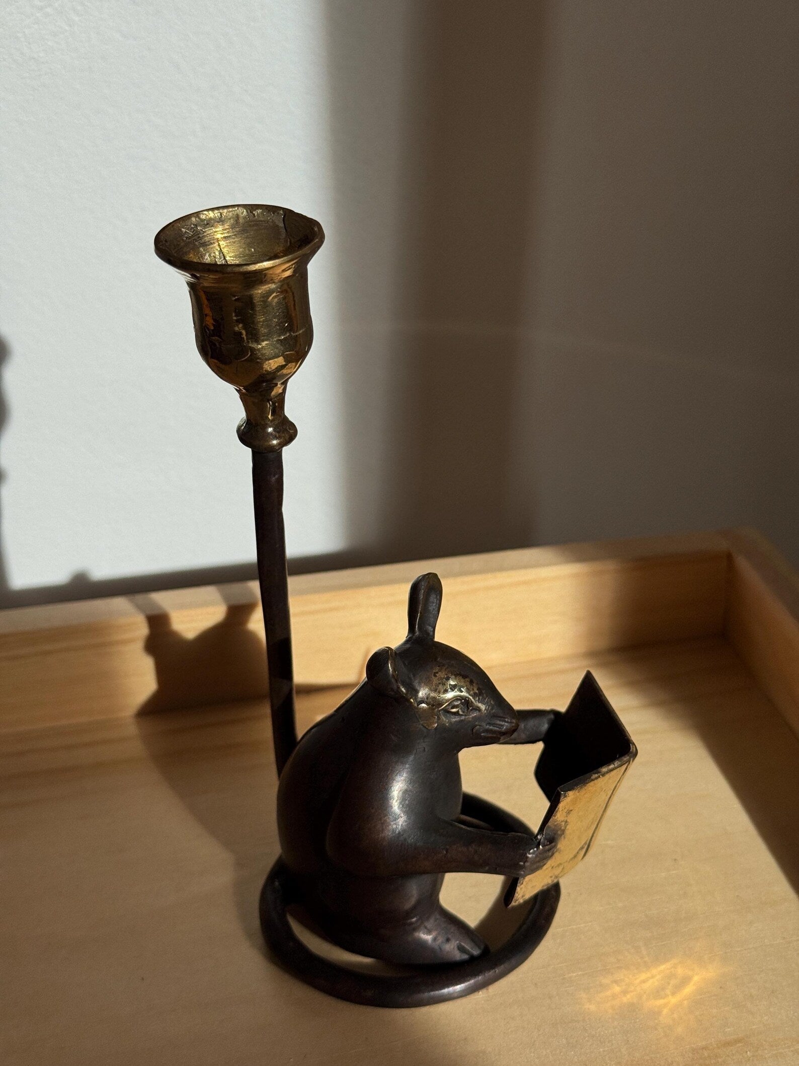 Mouse Candleholder, Vintage home gift