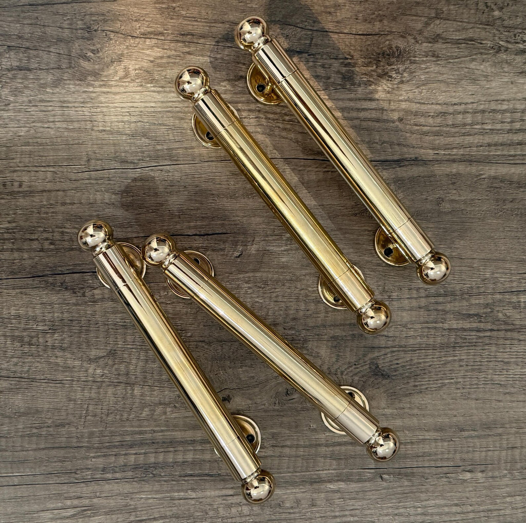 Heavy-duty brass pull with satisfying weight and tactile grip
