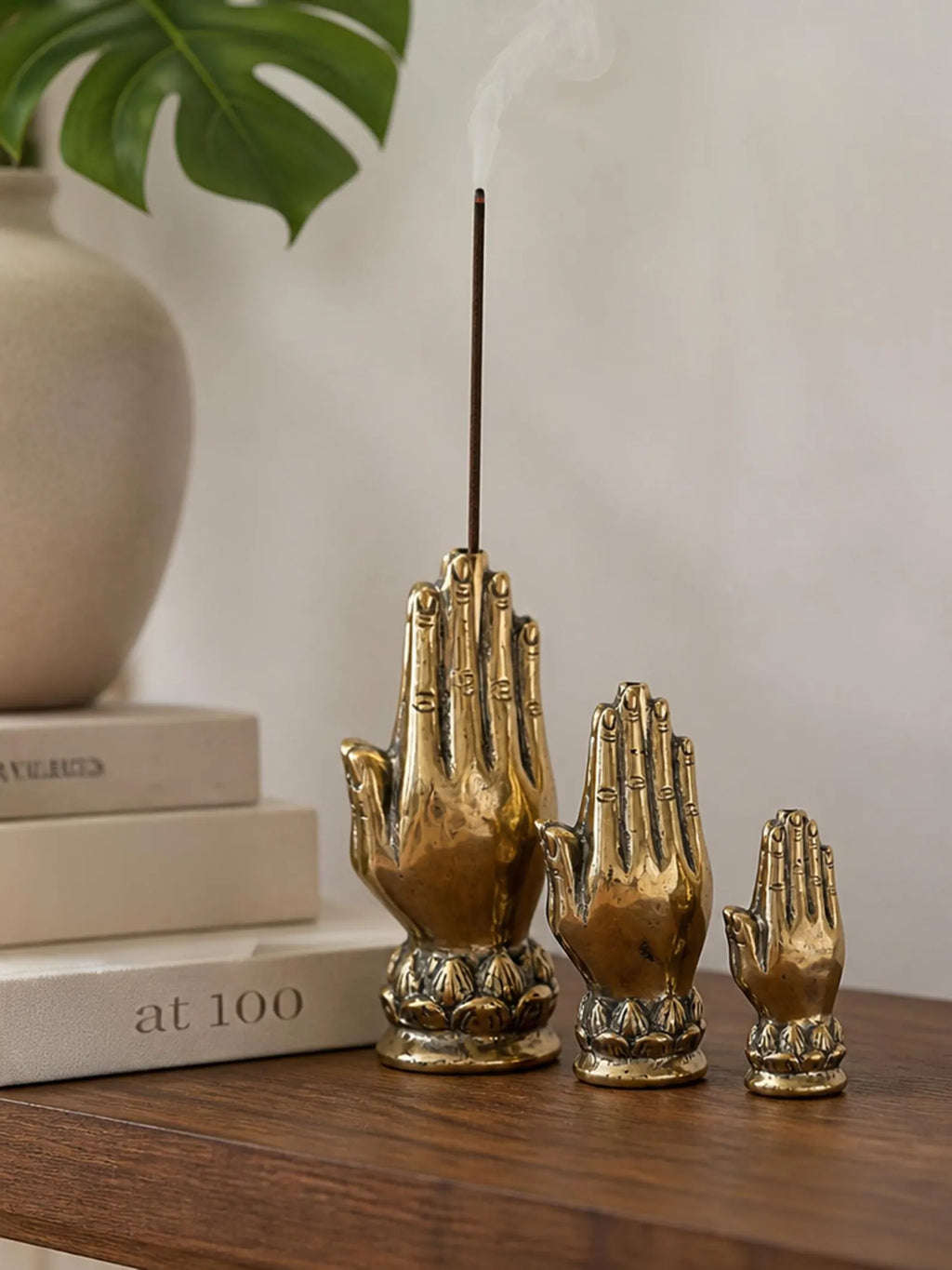 Brass Praying Hands Incense Holder