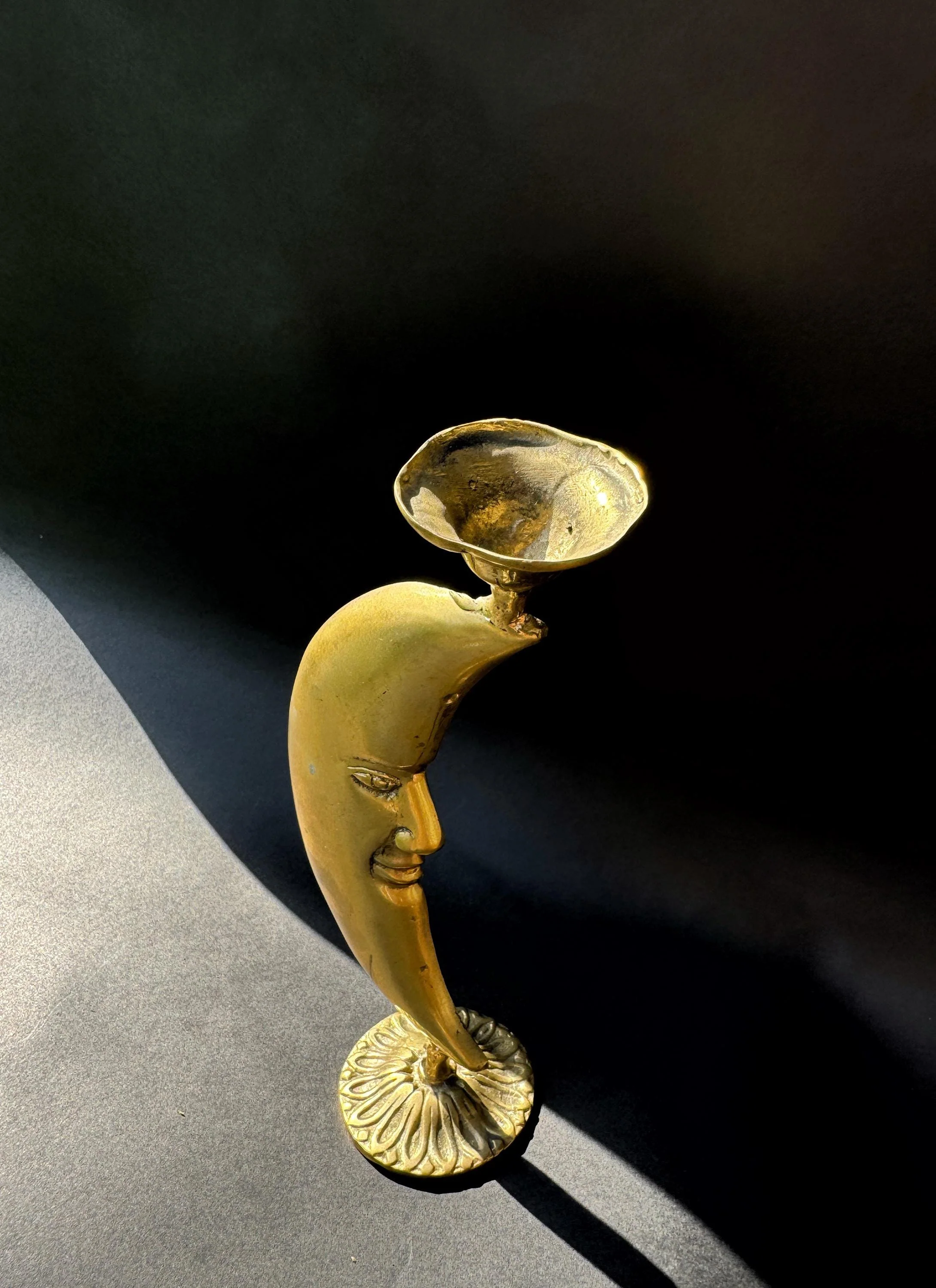 Vintage Brass Celestial Set "Luna & Crescent"