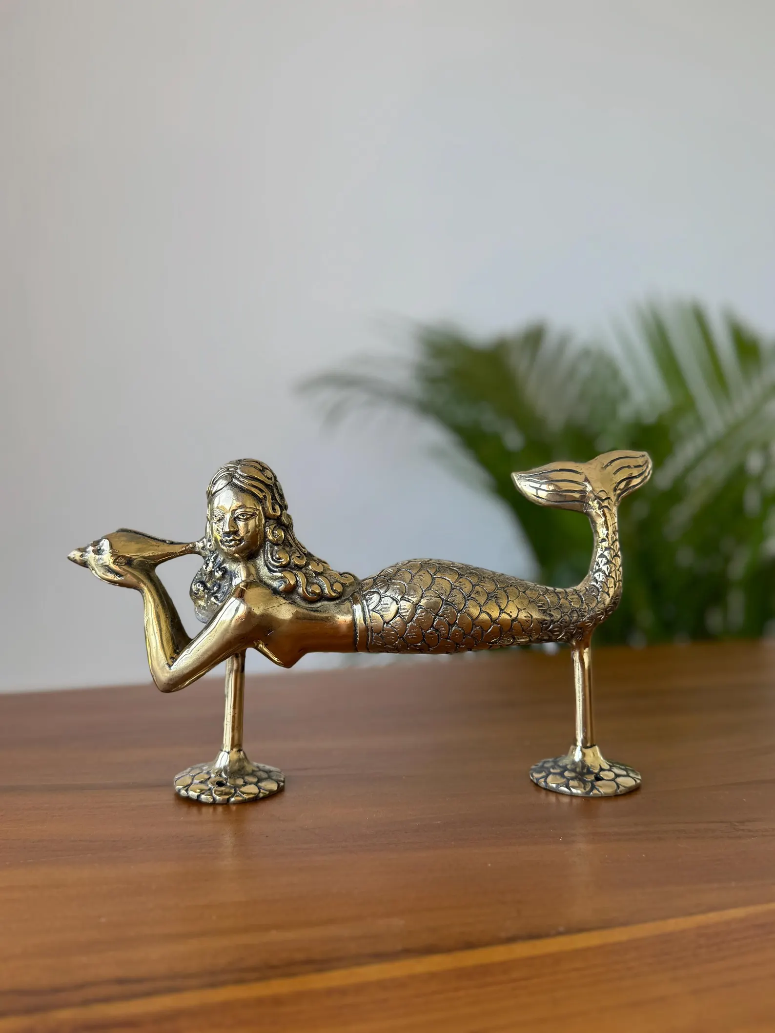 Vintage Brass Mermaid Door Handle "Siren’s Call"