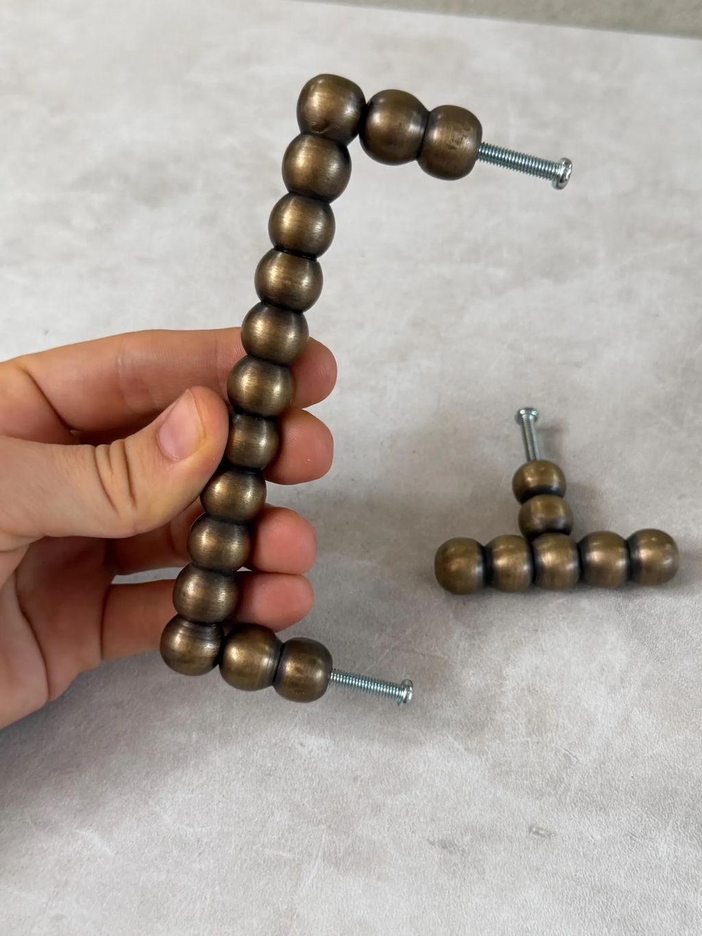 Brass Beaded Cabinet Handle