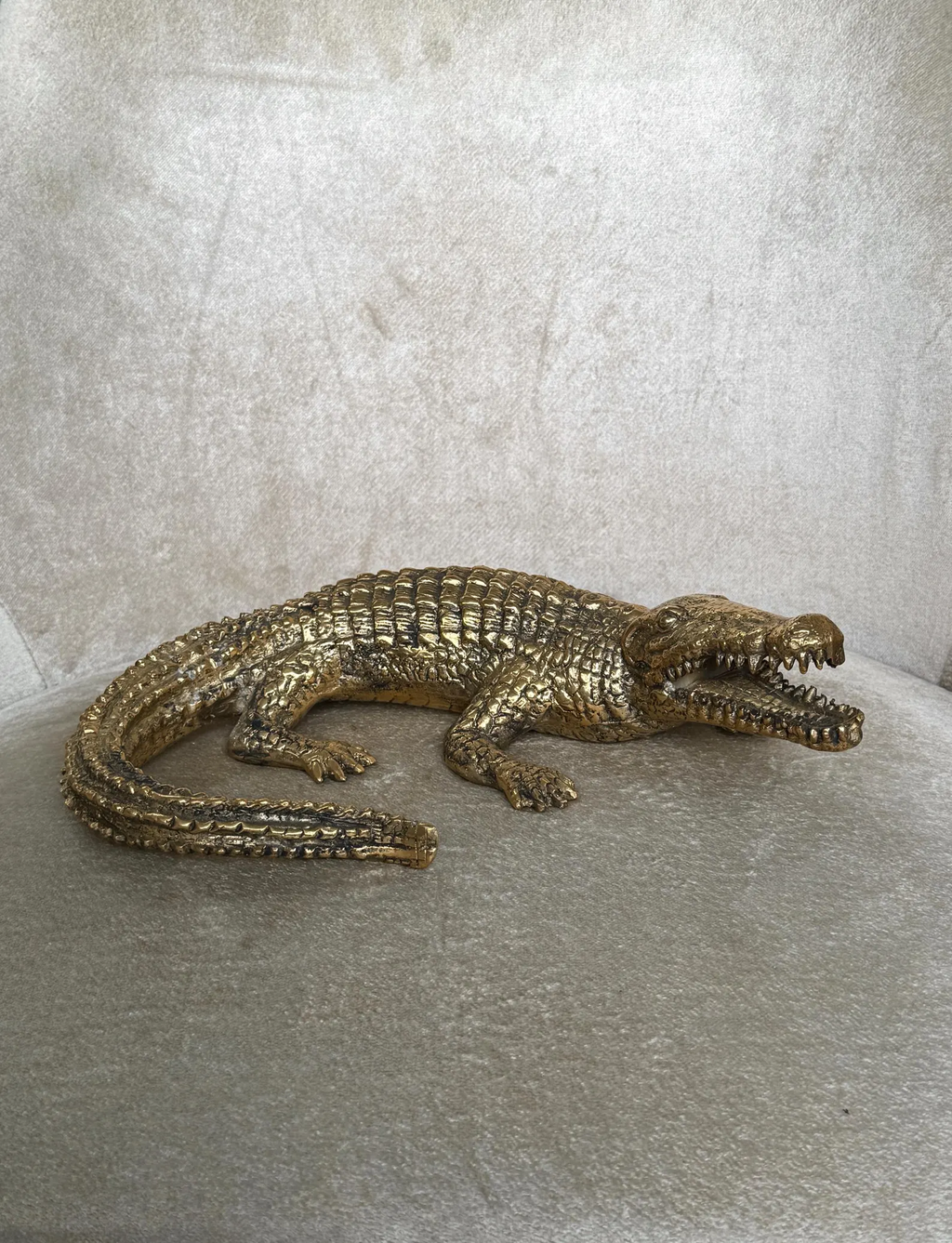 Brass Crocodile Statue