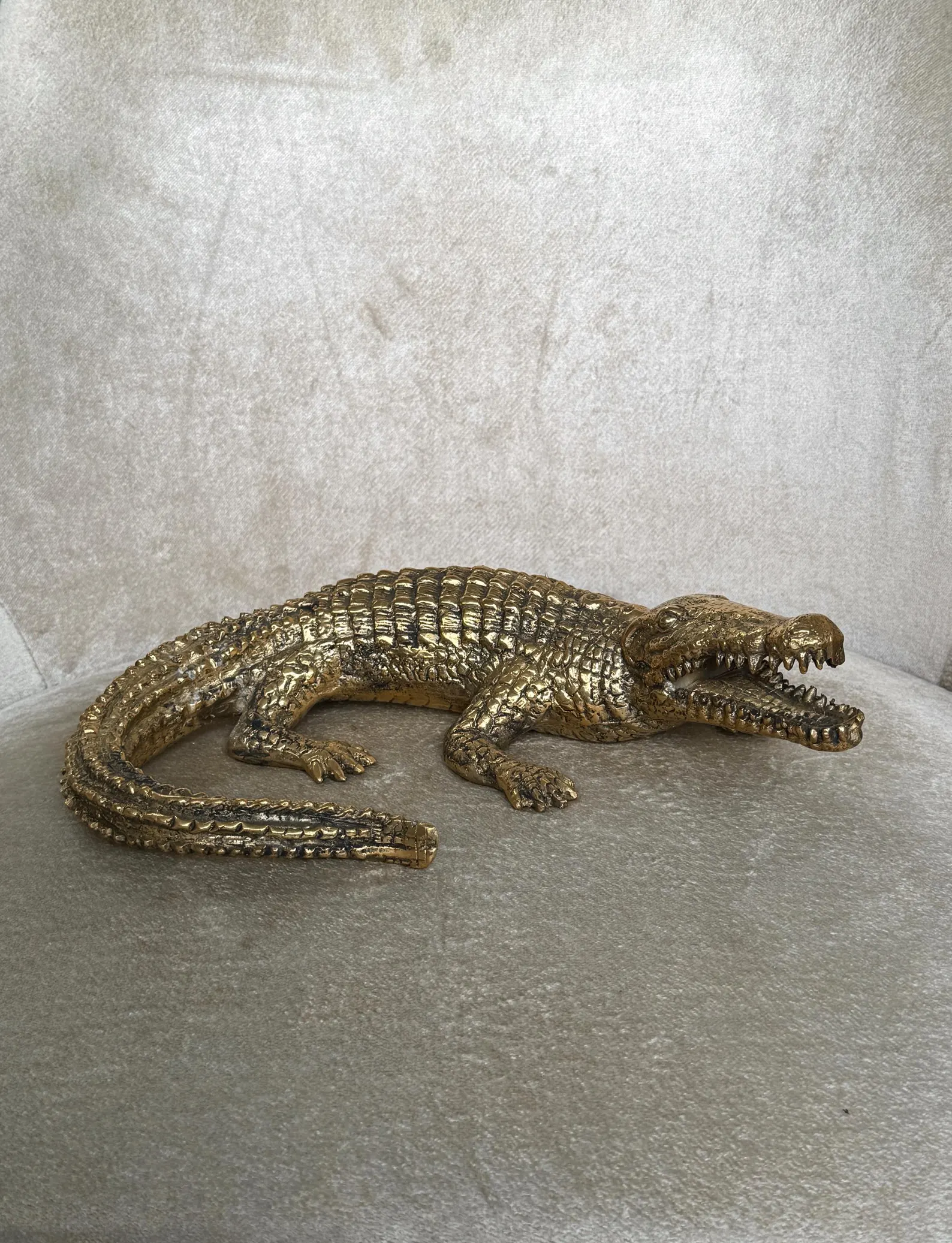 Brass Crocodile Statue