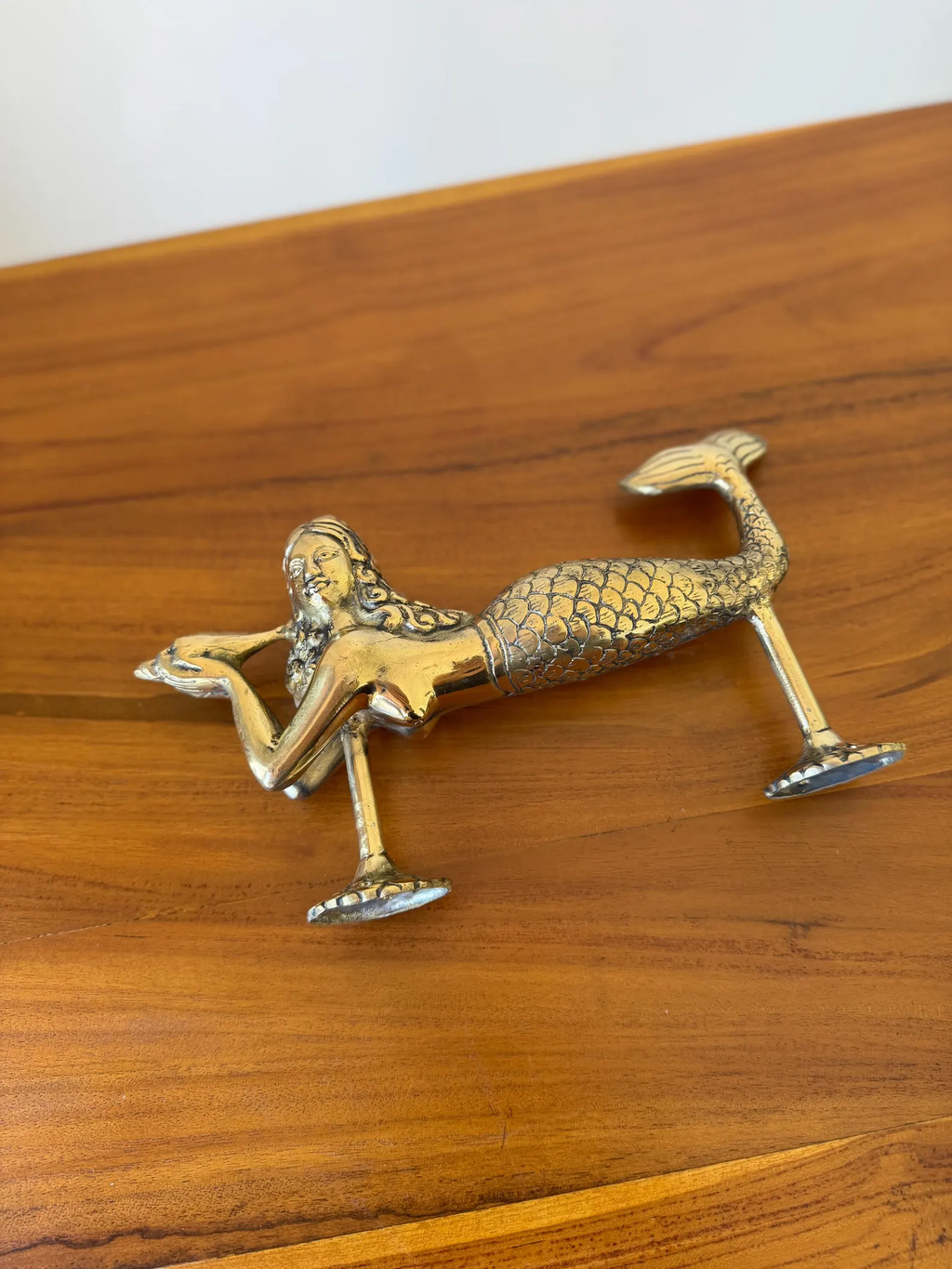 Vintage Brass Mermaid Door Handle "Siren’s Call"