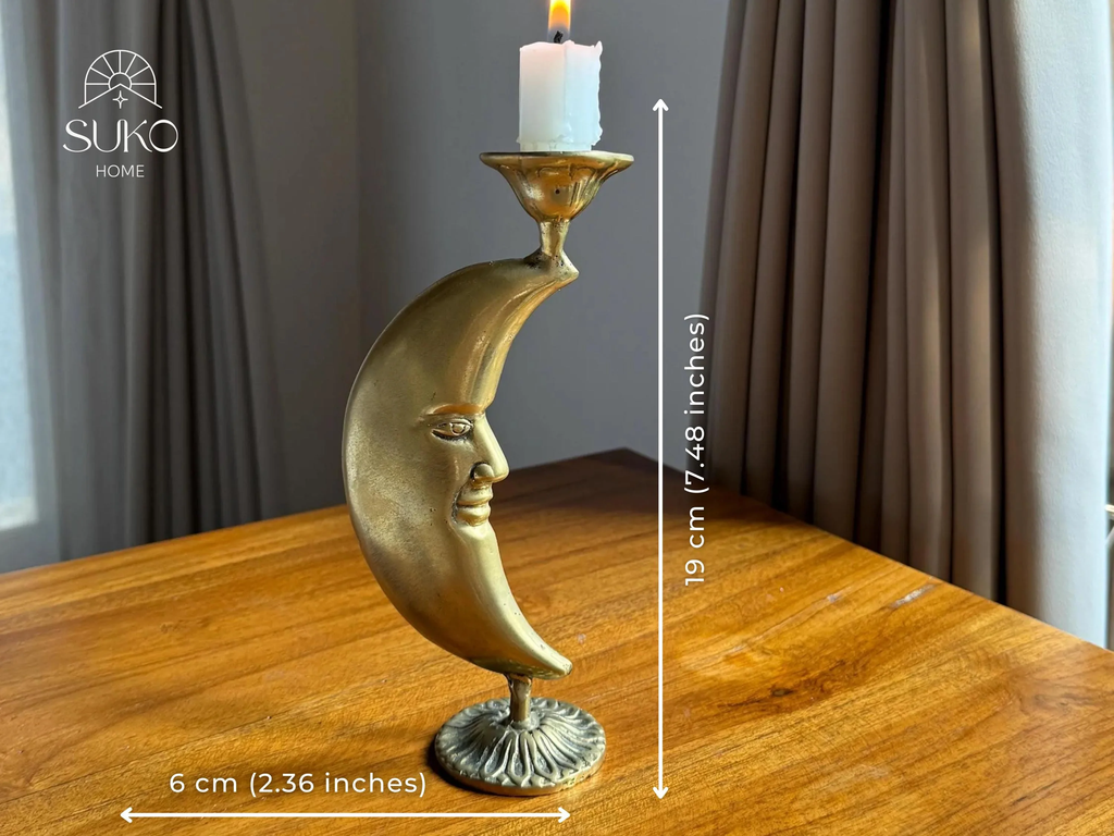 Vintage Brass Celestial Set "Luna & Crescent"
