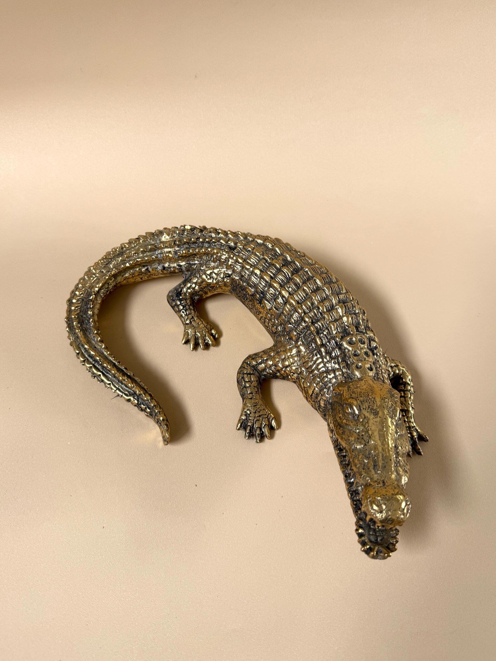 Brass Crocodile Statue