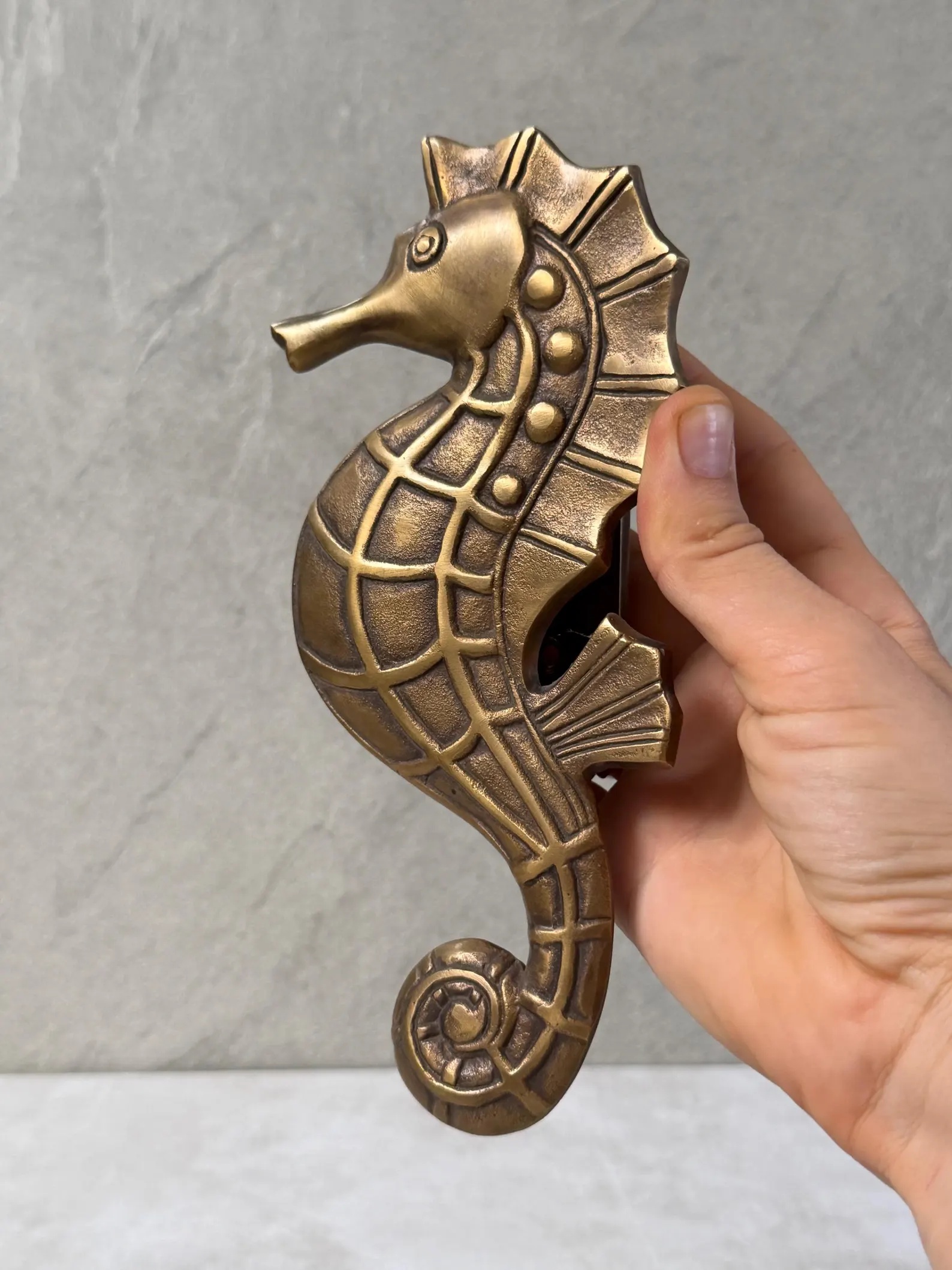 Brass Seahorse Door Knocker