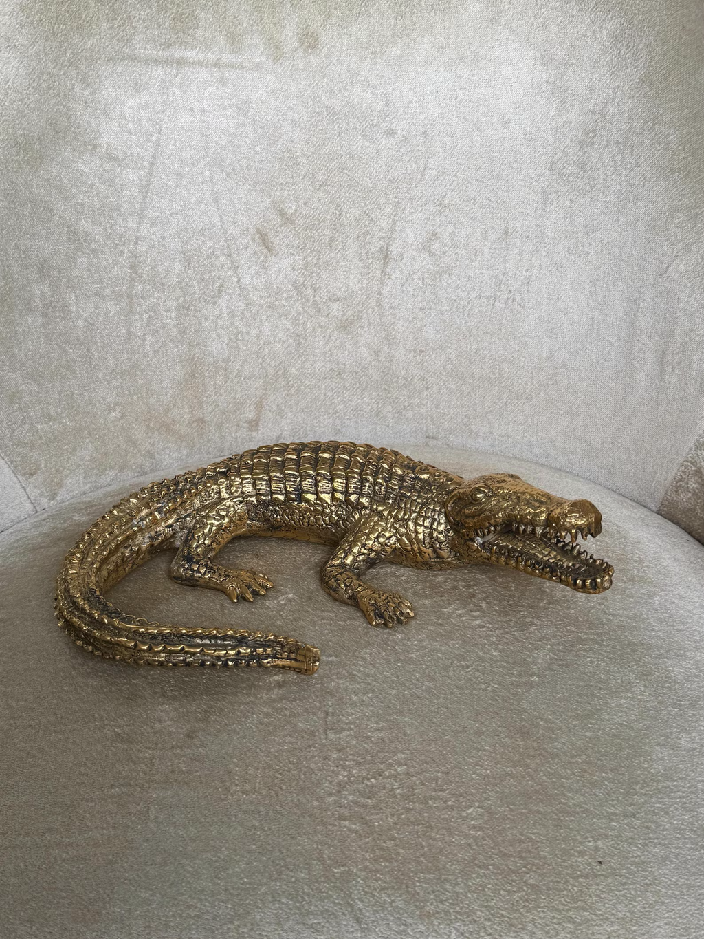 Brass Crocodile Statue