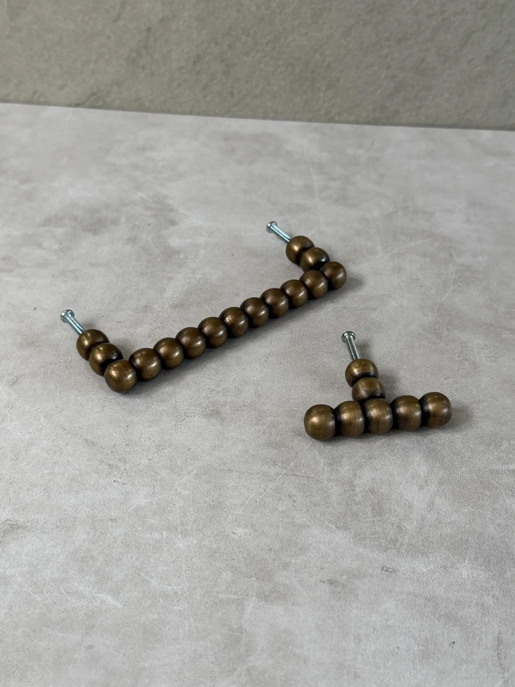 Brass Beaded Cabinet Handle