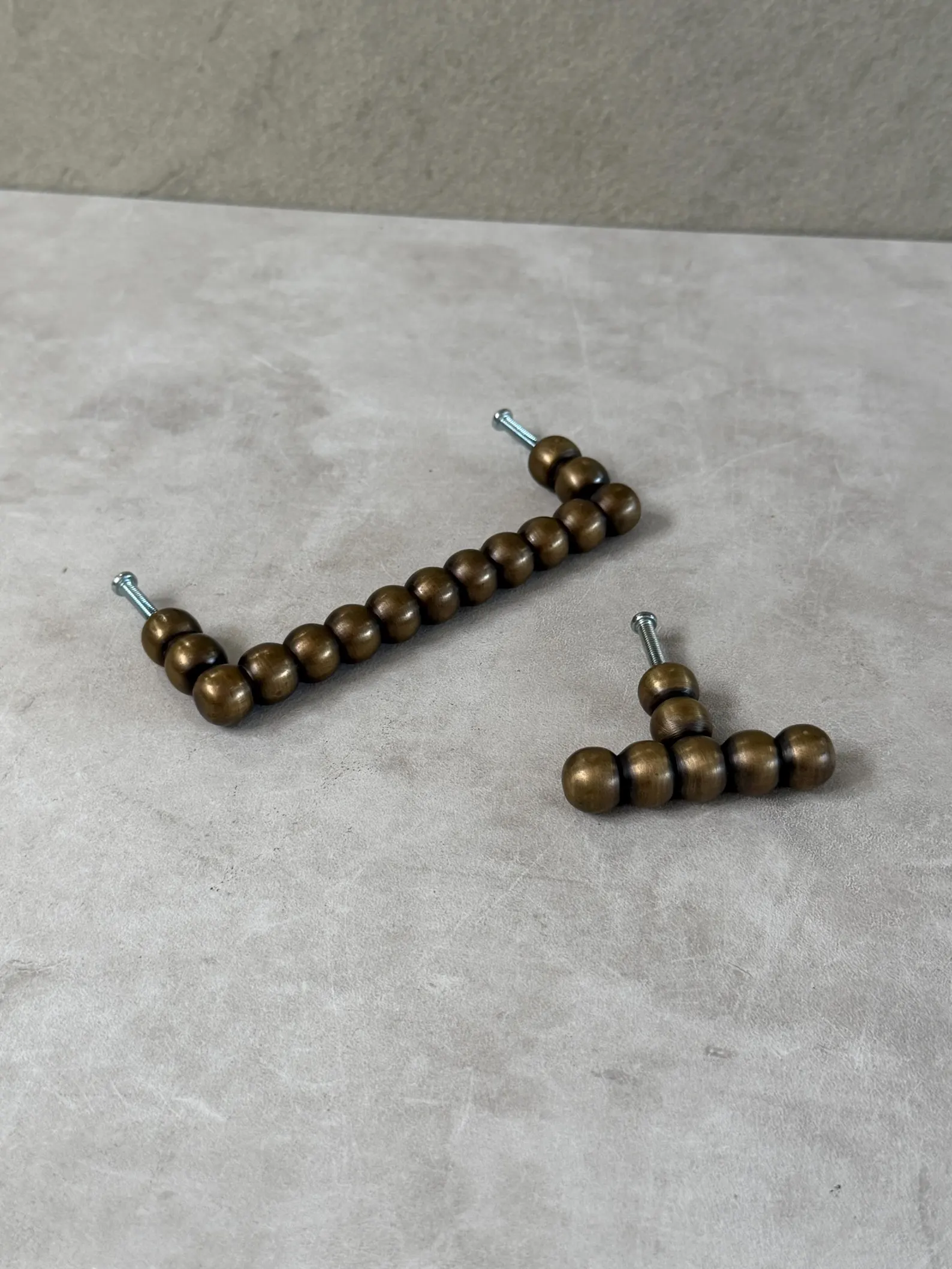 Brass Beaded Cabinet Handle
