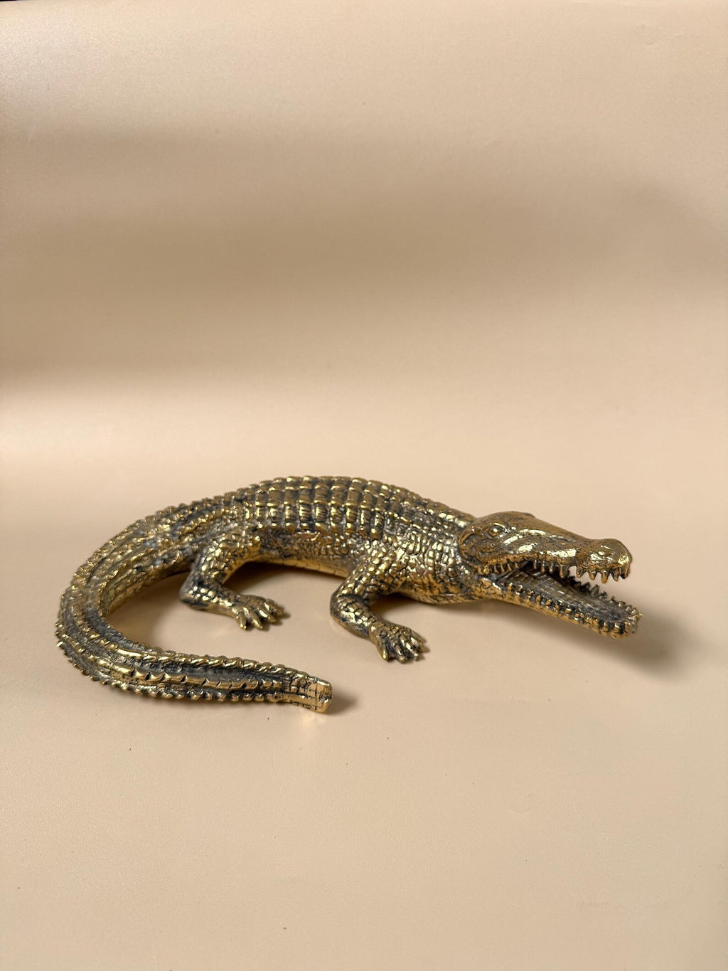 Brass Crocodile Statue
