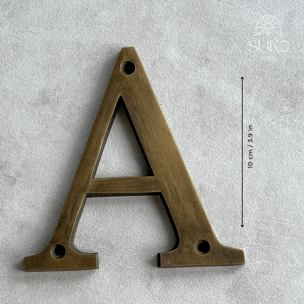 Vintage Brass House Letters & Address Numbers "Serif"