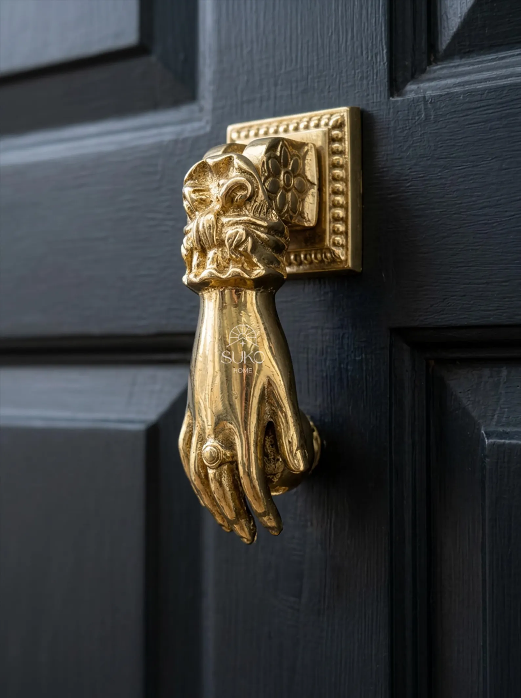 Vintage Brass Hand Door Knocker "Victorian Touch"