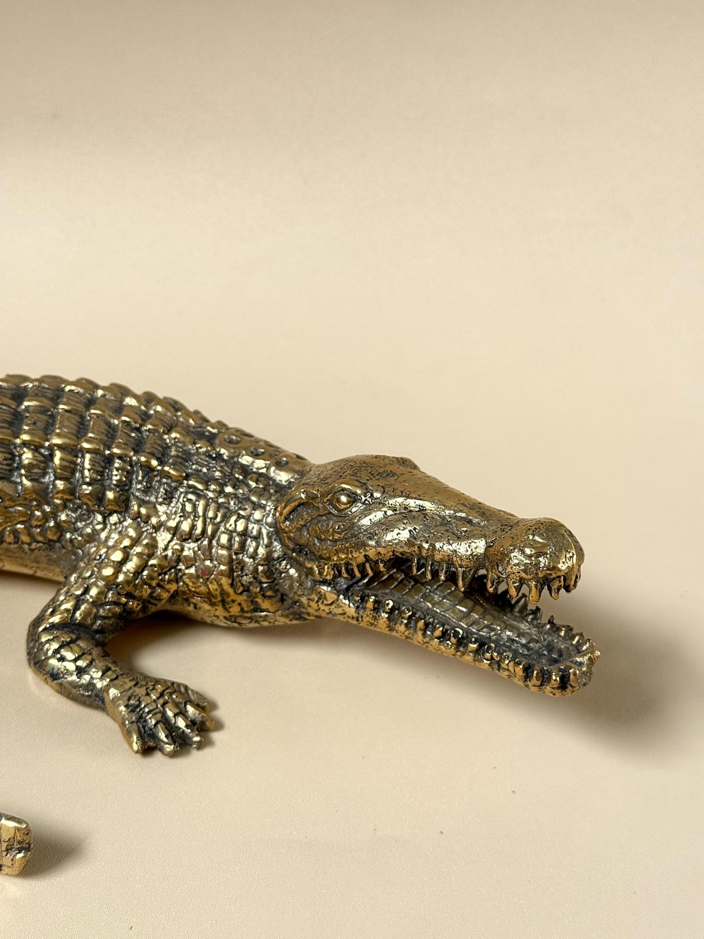 Brass Crocodile Statue