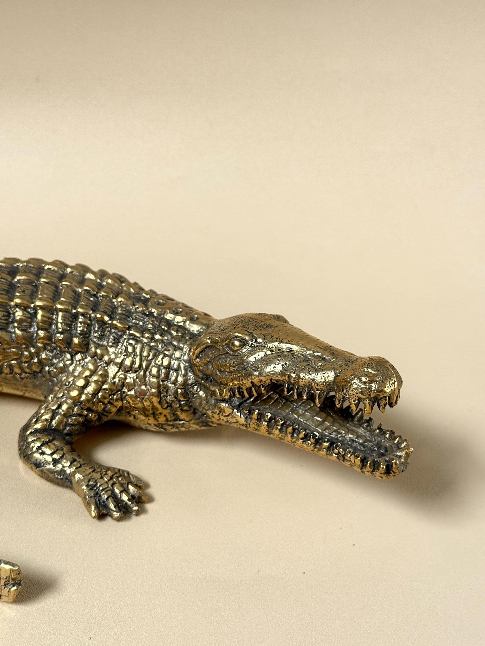 Brass Crocodile Statue
