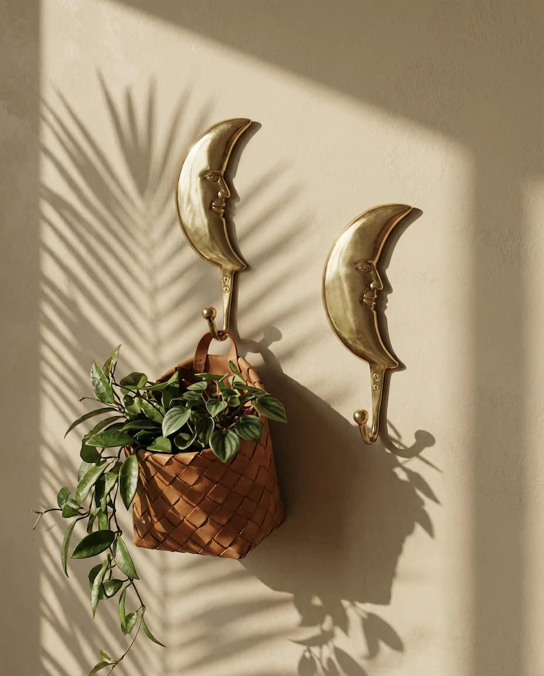 Vintage Brass Celestial Set "Luna & Crescent"