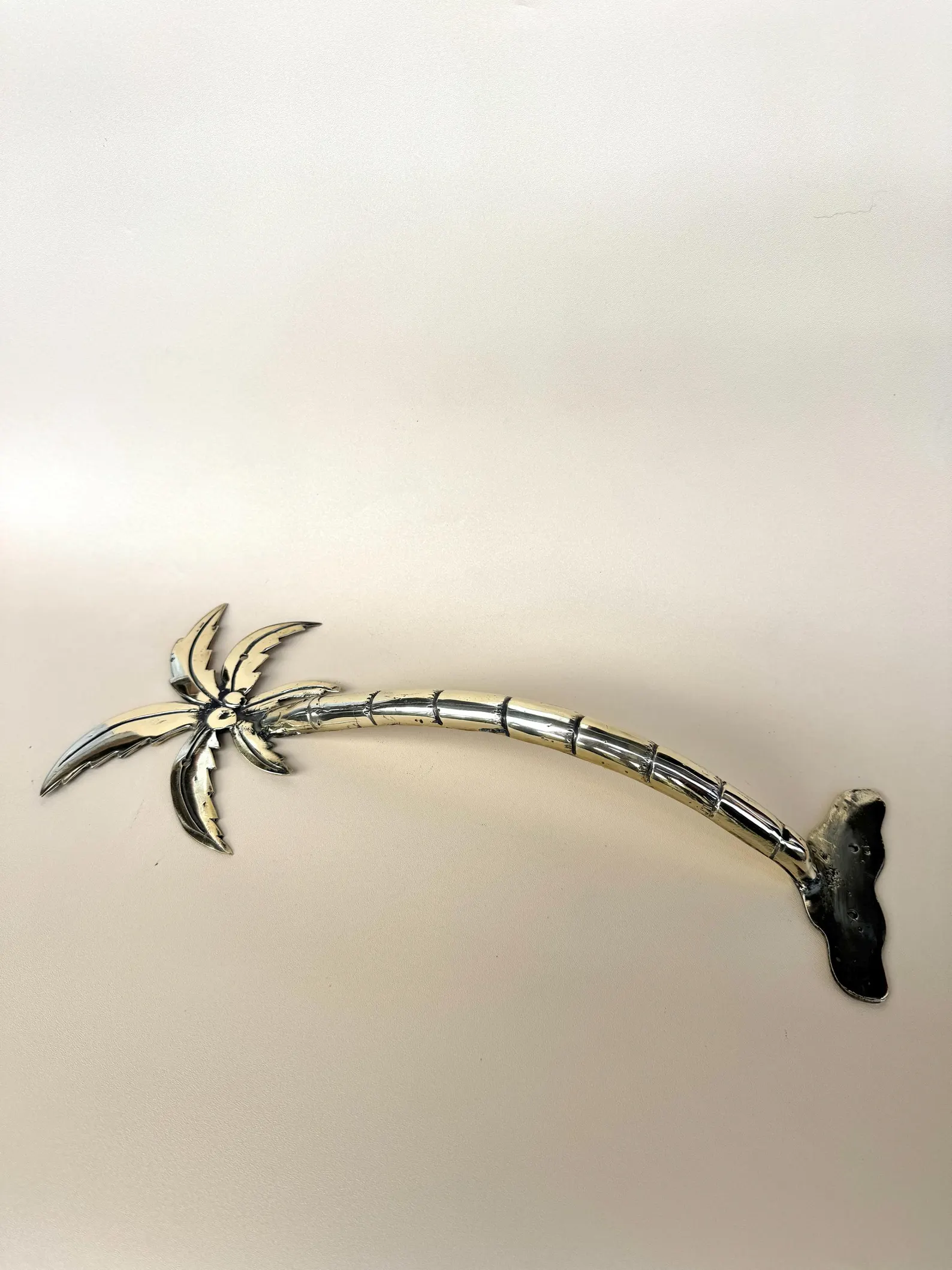 Vintage Brass Palm Tree Door Handle "Oasis"