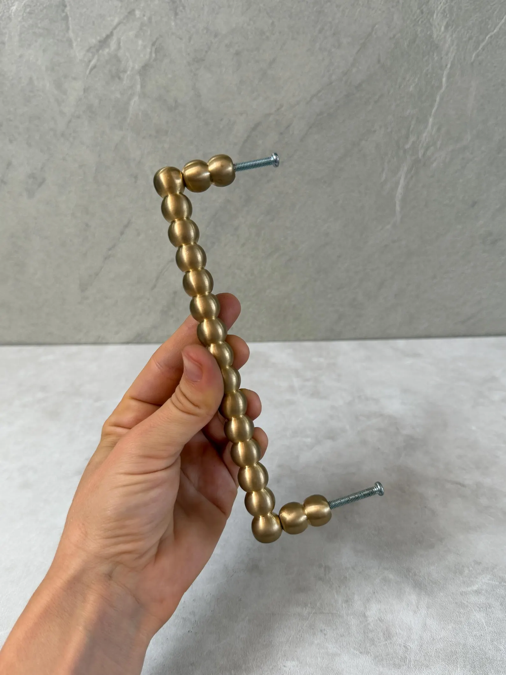 Brass Beaded Cabinet Handle