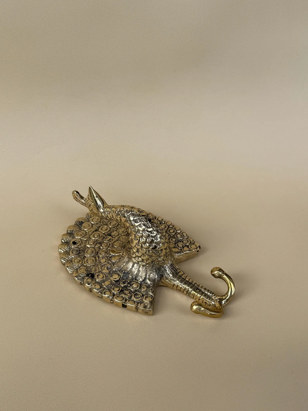 Vintage Brass Peacock Wall Hook "Majesty"