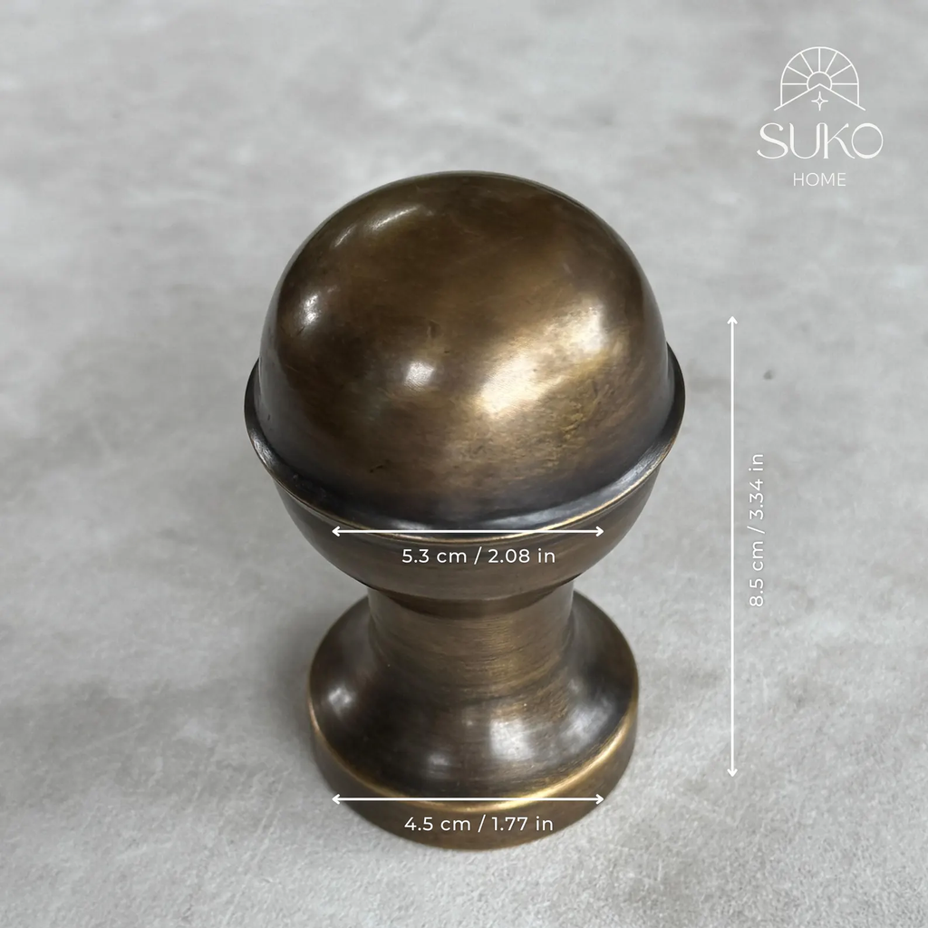 Vintage Brass Round Floral Cabinet Knob "Mandala"