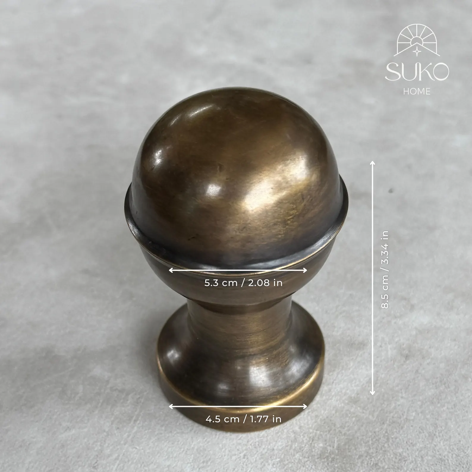 Vintage Brass Round Floral Cabinet Knob "Mandala"